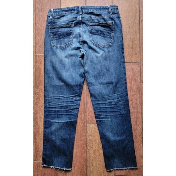 White House Black Market Jeans Size 10 Blue Denim Slim Crop Stretch Flex Fade - Picture 8 of 9
